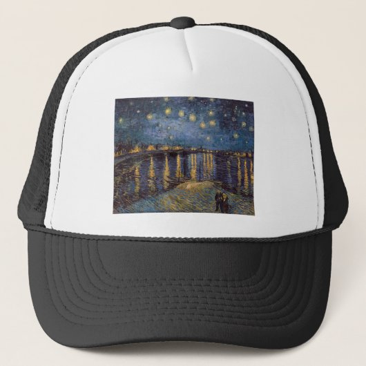 Starry Night Over Rhone River von Vincent Van Gogh Truckerkappe (Vorderseite)