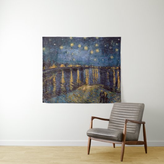 Starry Night Over Rhone River von Vincent Van Gogh Wandteppich (Beispiel (Horizontal))