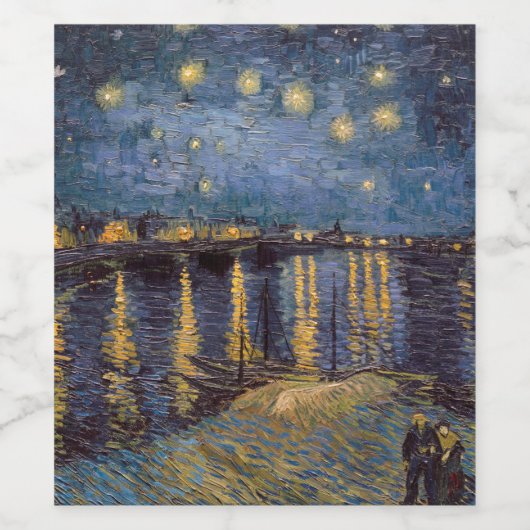 Starry Night Over Rhone River von Vincent Van Gogh Weinetikett (Einzelnes Label)