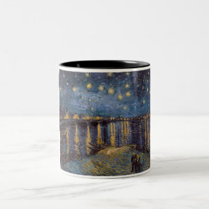 Starry Night Over Rhone River von Vincent Van Gogh Zweifarbige Tasse