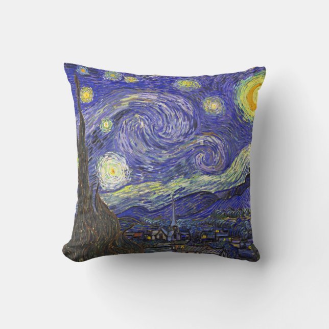 Starry Night Over Rhone van Gogh Throw Kissen (Vorderseite)