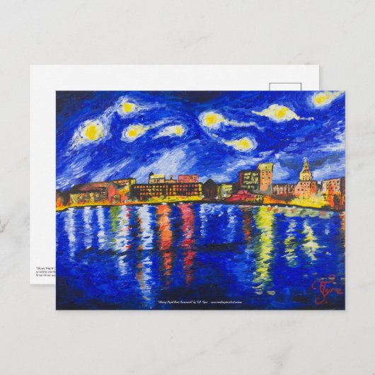"Starry Night Over Savannah" von T.S. Reifenpostka Postkarte (Vorne/Hinten)