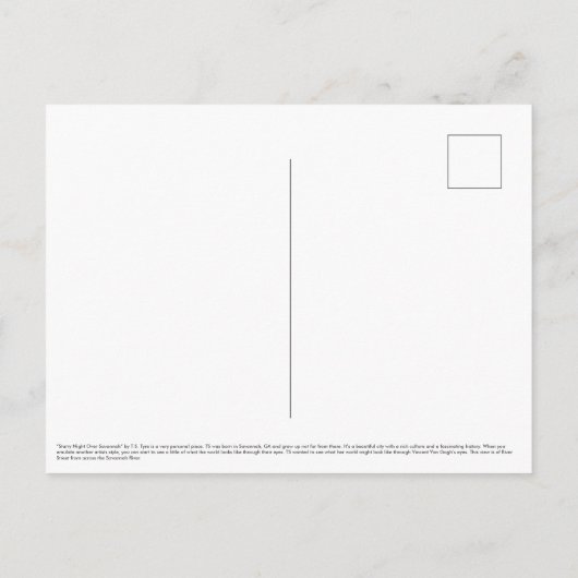 "Starry Night Over Savannah" von T.S. Reifenpostka Postkarte (Rückseite)