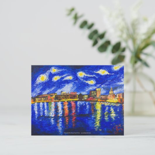 "Starry Night Over Savannah" von T.S. Reifenpostka Postkarte (Stehend Vorderseite)