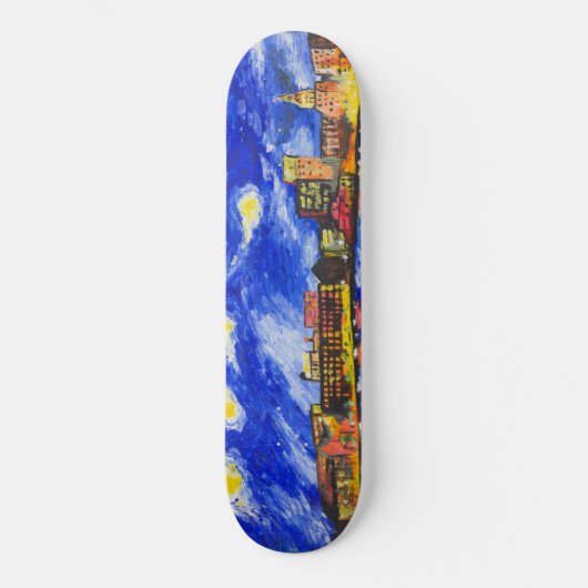 "Starry Night Over Savannah" von T.S. Tire Skateboard (Vorderseite)