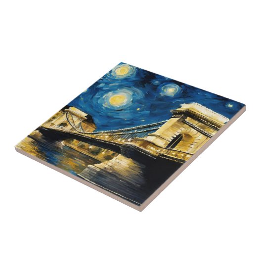 Starry Night Over the Danube Fliese (Seite)