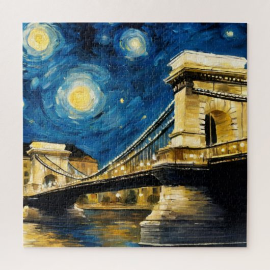 Starry Night Over the Donau Puzzle (Vertikal)