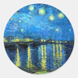 Starry Night Over the Rhone (1888) Van Gogh Art Runder Aufkleber