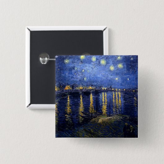 Starry Night Over the Rhone Button (Vorne & Hinten)