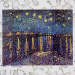 Starry Night Over the Rhone by Vincent van Gogh Puzzle<br><div class="desc">Starry Night Over The Rhone by Vincent van Gogh is a vintage fine art post impressionism nautical seascape painting. A maritime view over the water of the Rhone river at night with stars in the sky shimmering in the reflection. About the artist: Vincent Willem van Gogh (1853 -1890) was one...</div>