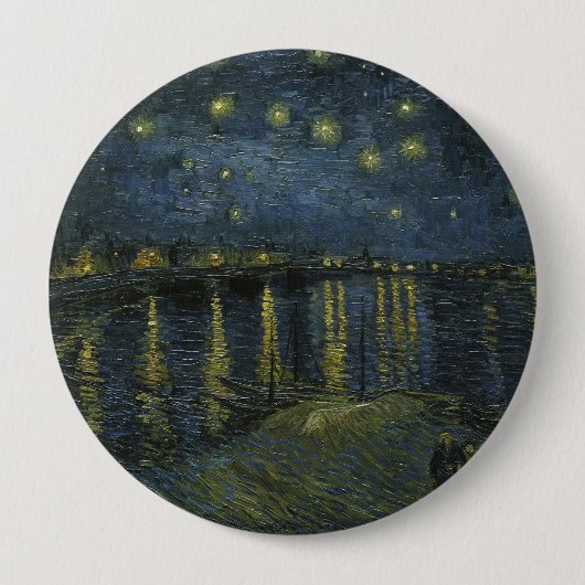 Starry Night Over the Rhône, Ölgemälde Van Gogh Button (Vorderseite)