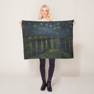 Starry Night Over the Rhône, Ölgemälde Van Gogh Fleecedecke