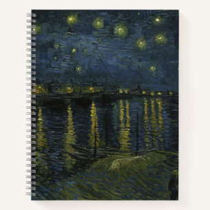 Starry Night Over the Rhône, Ölgemälde Van Gogh Notizblock