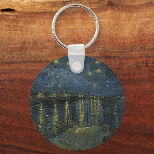 Starry Night Over the Rhône, Ölgemälde Van Gogh Schlüsselanhänger (Rückseite)
