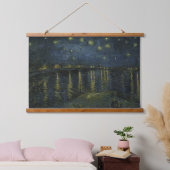 Starry Night Over the Rhône, Ölgemälde Van Gogh Wandteppich Mit Holzrahmen (Schlafzimmer)