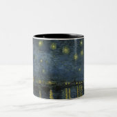 Starry Night Over the Rhône, Ölgemälde Van Gogh Zweifarbige Tasse (Mittel)