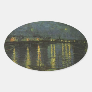 Starry Night Over the Rhone Ovaler Aufkleber