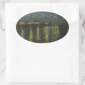 Starry Night Over the Rhone Ovaler Aufkleber (Tasche)