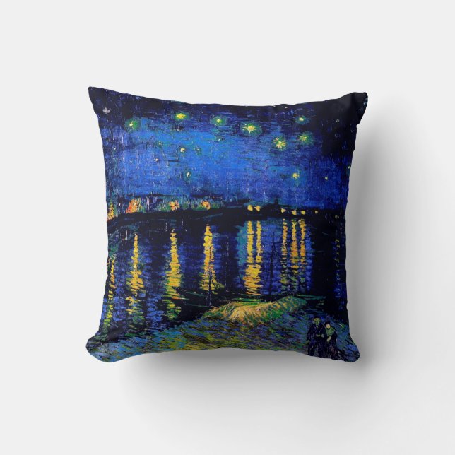 Starry Night Over the Rhone Van Gogh Fine Art Kissen (Vorderseite)