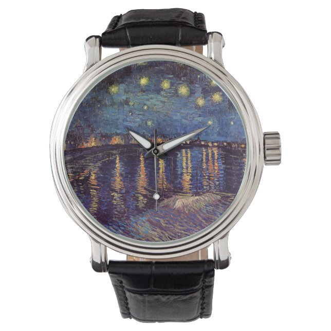 Starry Night Over the Rhone von Vincent van Gogh Armbanduhr (Vorderseite)