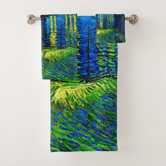 Starry Night Over the Rhone von Vincent Van Gogh Badhandtuch Set (Insitu)