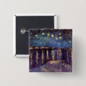 Starry Night Over the Rhone von Vincent van Gogh Button (Vorne & Hinten)
