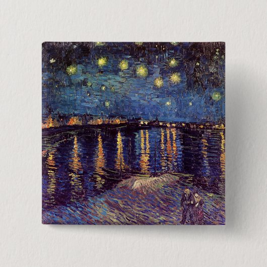 Starry Night Over the Rhone von Vincent van Gogh Button (Vorderseite)