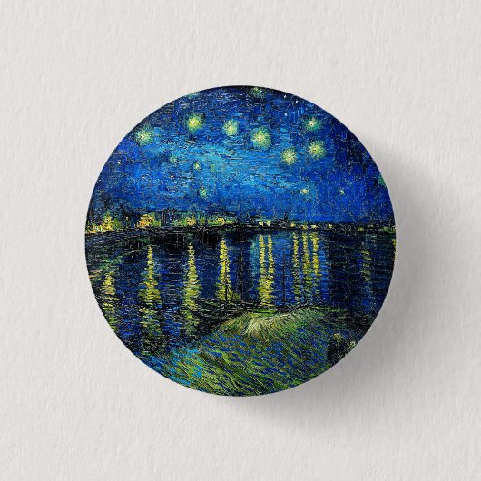 Starry Night Over the Rhone von Vincent Van Gogh Button (Vorderseite)