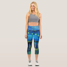 Starry Night Over the Rhone von Vincent Van Gogh Capri Leggings