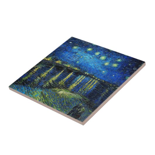 Starry Night Over the Rhone von Vincent Van Gogh Fliese (Seite)