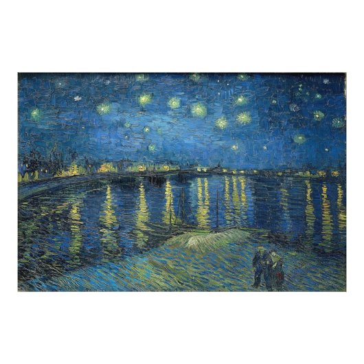 Starry Night Over the Rhone von Vincent van Gogh Fotodruck (Vorne)