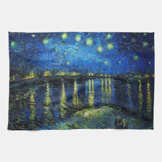 Starry Night Over the Rhone von Vincent Van Gogh Geschirrtuch (Horizontal)
