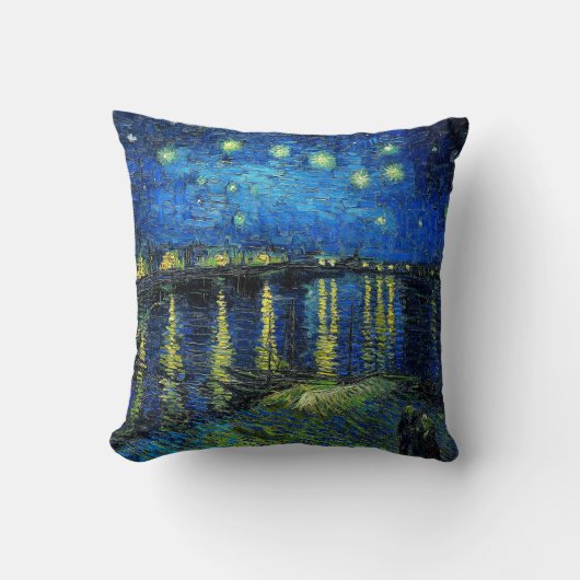 Starry Night Over the Rhone von Vincent Van Gogh Kissen (Vorderseite)
