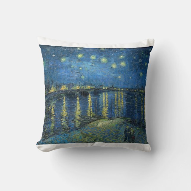 Starry Night Over the Rhone von Vincent van Gogh Kissen (Vorderseite)
