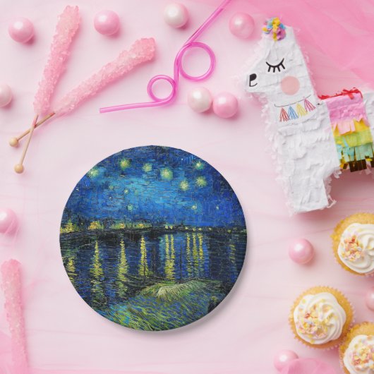Starry Night Over the Rhone von Vincent Van Gogh Pappteller (Party)