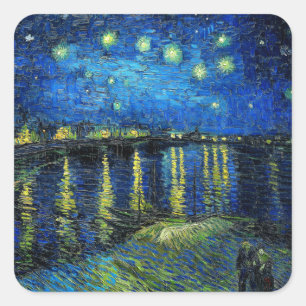 Starry Night Over the Rhone von Vincent Van Gogh Quadratischer Aufkleber