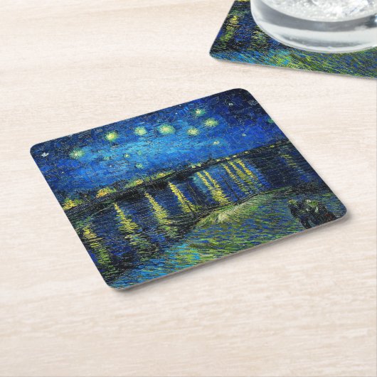 Starry Night Over the Rhone von Vincent Van Gogh Rechteckiger Pappuntersetzer (angewinkelt)