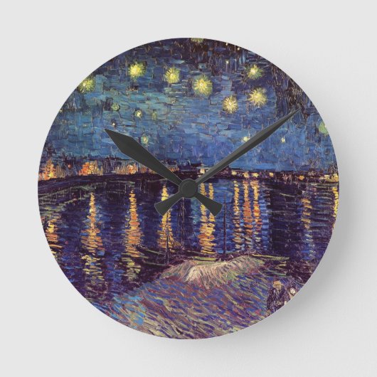 Starry Night Over the Rhone von Vincent van Gogh Runde Wanduhr (Vorderseite)