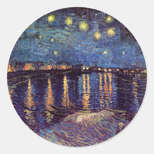 Starry Night Over the Rhone von Vincent van Gogh Runder Aufkleber (Vorderseite)