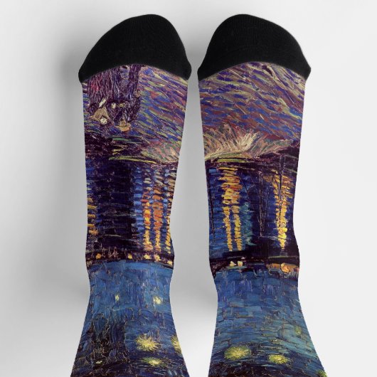 Starry Night Over the Rhone von Vincent van Gogh Socken (Oben)