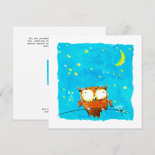 Starry Night Owl Feiertagskarte (Vorne/Hinten)