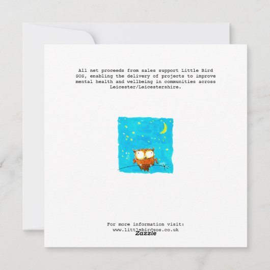 Starry Night Owl Feiertagskarte (Rückseite)