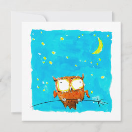 Starry Night Owl Feiertagskarte