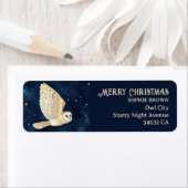 Starry Night Owl Wasserfarbe Xmas Rücksendeadresse (Insitu)