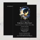 Starry night Paar celestialen Mondmond elegant Einladung (Vorne/Hinten)
