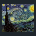 Starry Night Painting by van Gogh Poster<br><div class="desc">Post-Beeinonist Landscape Painting by Vincent van Gogh - Classic Masterpices</div>