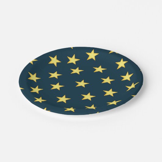 Starry Night Paper & Party Teller auf dunkelblau (Schrägansicht)