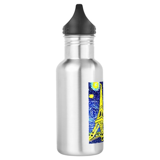 Starry Night Paris Frankreich Edelstahlflasche (Links)