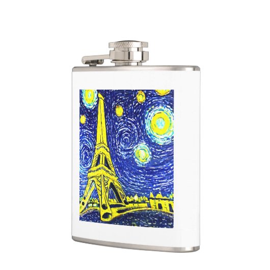 Starry Night Paris Frankreich Flachmann (Links)