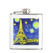Starry Night Paris Frankreich Flachmann (Vorderseite)
